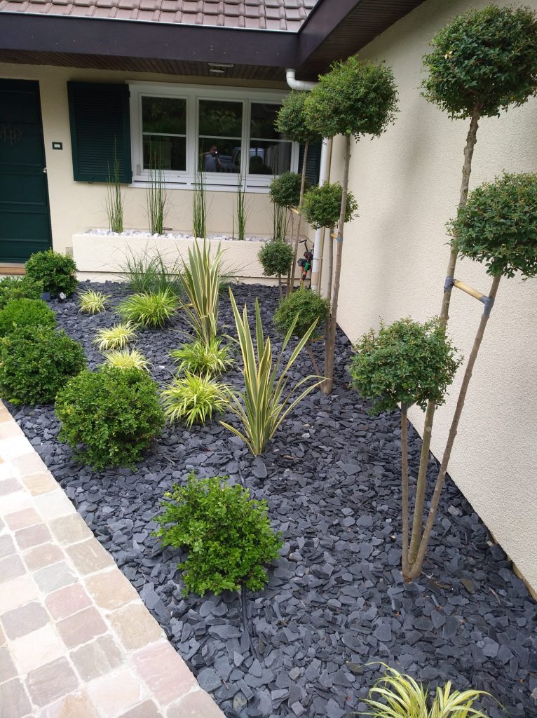 Jardin entretenu, fleurs, pelouse, création paysagères